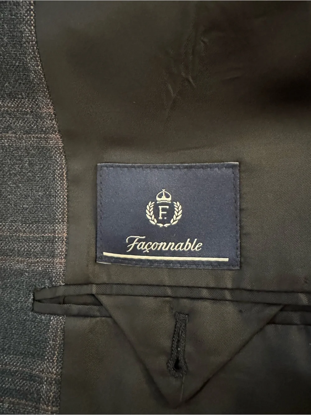 Faconnable grey plaid blazer - made in Italy